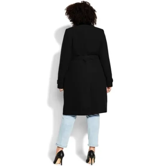 Women's Plus Size So Sleek Coat - black | CITY CHIC image {1}