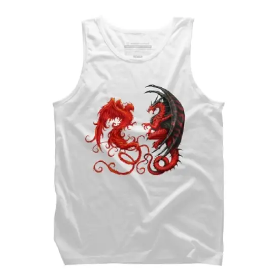 Men's Design By Humans Phoenix vs Dragon By chriskar Tank Top image {8}