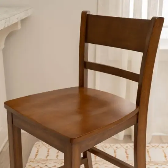 Linon Torino Villa Counter Height Barstool Walnut image {3}
