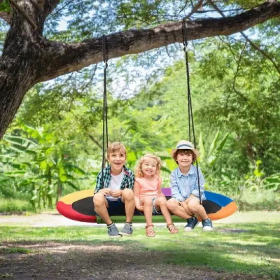 Infans 60" Saucer Tree Swing Surf Kids Outdoor Adjustable Giant Oval Platform Swing Set image {1}