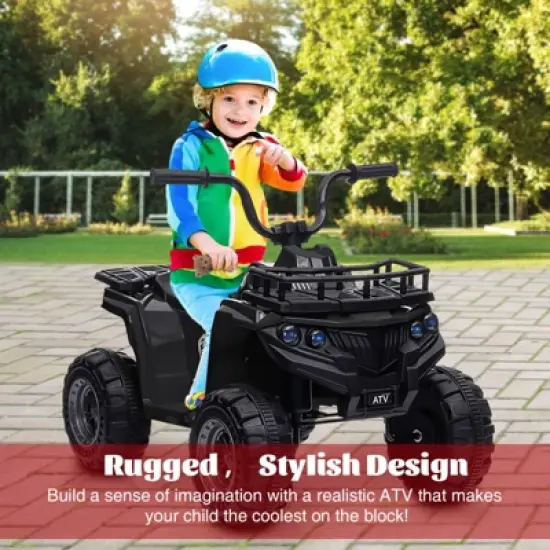 Kids Electric Ride On Car, 12V ATV Battery Powered Toy for Toddlers with LED Lights, Music, High/Low Speed, Battery Powered Quad Toy Vehicle image {1}