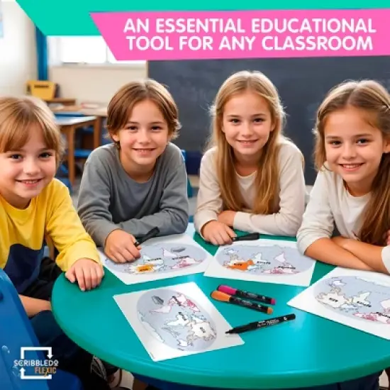 SCRIBBLEDO Continent Practice 9"x12" Dry Erase Sheets Pack of 10 image {6}