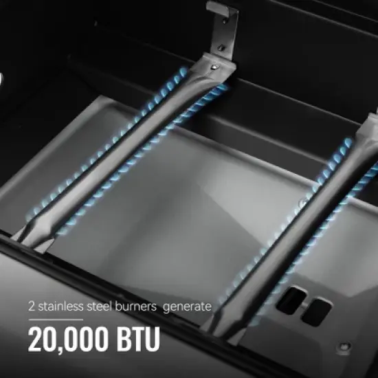 RoyalGourmet 2-Burner Gas and Charcoal Combo Grill with Cover ZH3002CTG Black image {5}