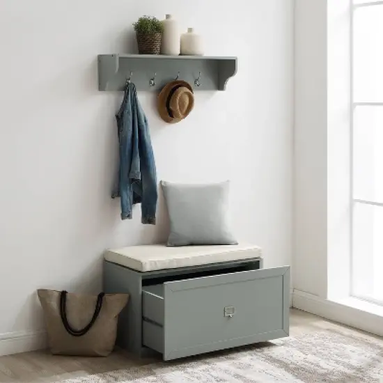 2pc Harper Entryway Set with Bench and Shelf - Crosley image {2}