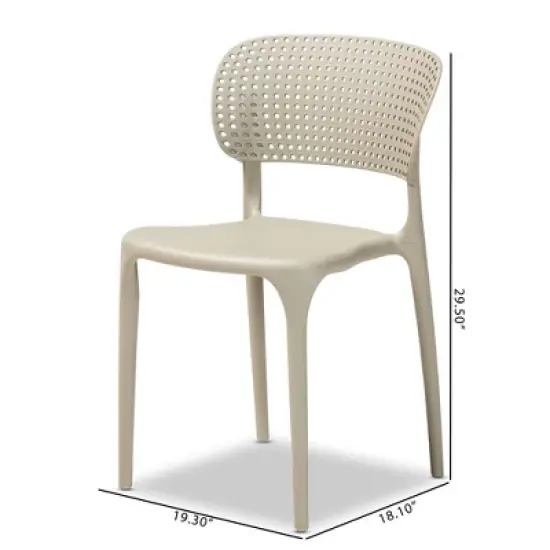 4pc Rae Plastic Stackable Dining Chair Set - Baxton Studio image {7}