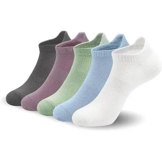 SERISIMPLE Women Ultra Thin Socks Viscose Bamboo Low Cut No Show Anti Odor Arch Support Mesh Socks 5 Pairs image {12}