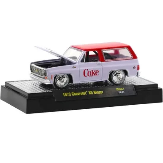 1973 Chevrolet K5 Blazer "Coca-Cola" White w/Red Top Ltd Ed to 11000 pieces Worldwide 1/64 Diecast Model Car by M2 Machines image {1}