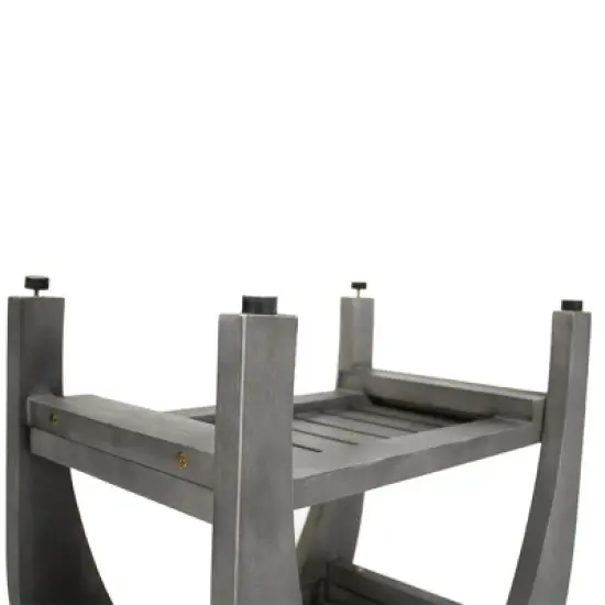 CoastalVogue&reg; Tranquility&reg; 24" Teak Wood Shower Bench with Shelf and LiftAide&reg; Arms in Antique Gray Finish - Target Plus Gray 24"L x 14"D x 19"H image {2}