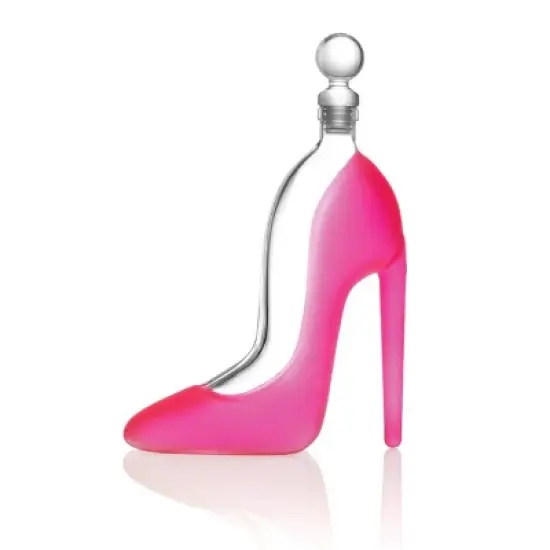 Godinger Silver 22 fl oz Runway High Heel Decanter Pink: Crystal Beverage Server, Hand Wash, 11.5" Height, 3.25" Width image {2}