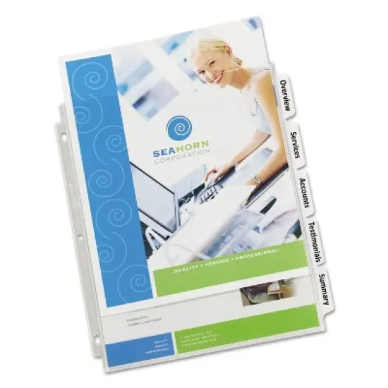 Avery Index Maker Print & Apply Clear Label Sheet Protector Dividers 5-Tab Letter 75500 image {3}