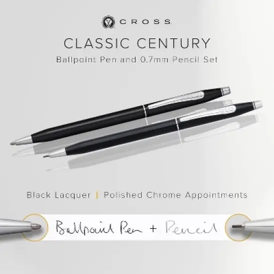 Cross Classic Century Black Lacquer Pen and Pencil Set image {2}