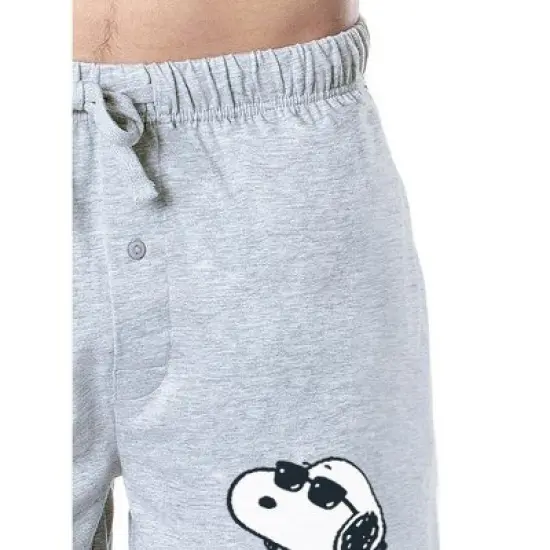 Peanuts Mens' Snoopy Rocker Cool Punk Character Sleep Pajama Shorts Grey image {2}