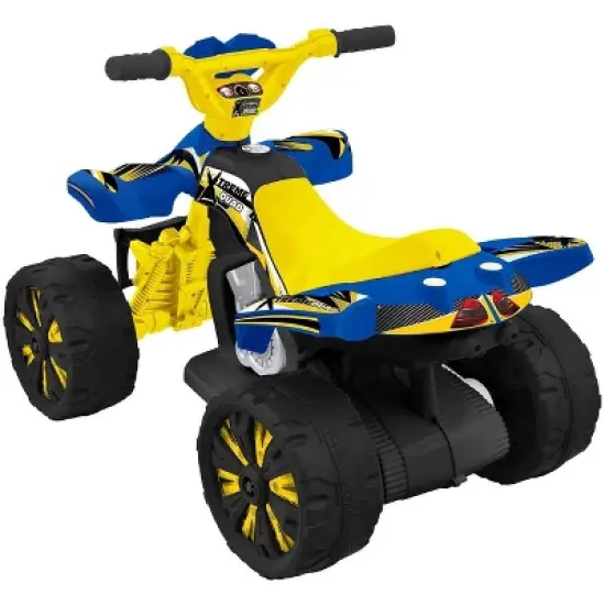 Kid Motorz 6V Xtreme Quad Powered Ride-On - Blue/Yellow image {4}