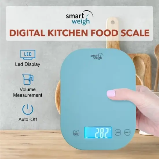 Smart Weigh Digital Food Scale -  11-pound capacity -  Blue image {3}