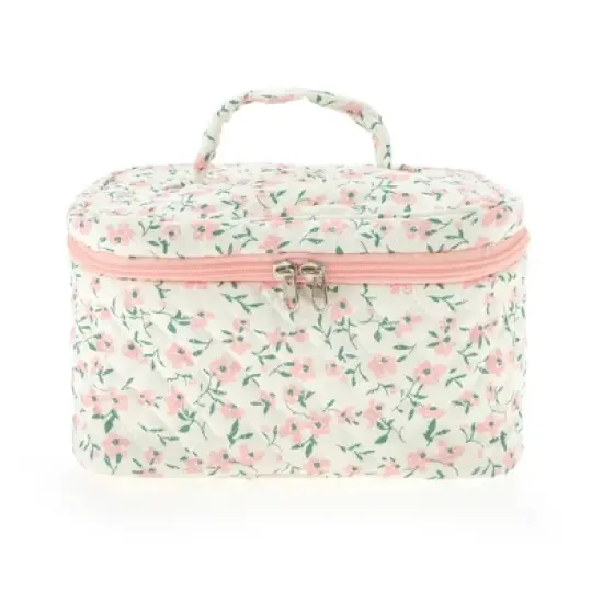 Unique Bargains Large Floral Print Makeup Bag 1 Pc image {3}