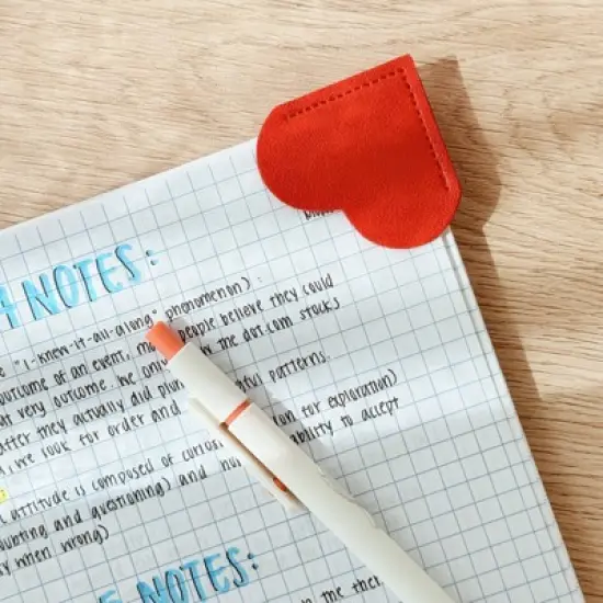 Wrapables Leather Corner Bookmarks, Page Marker, Reading Supplies (Set of 8), Hearts image {3}