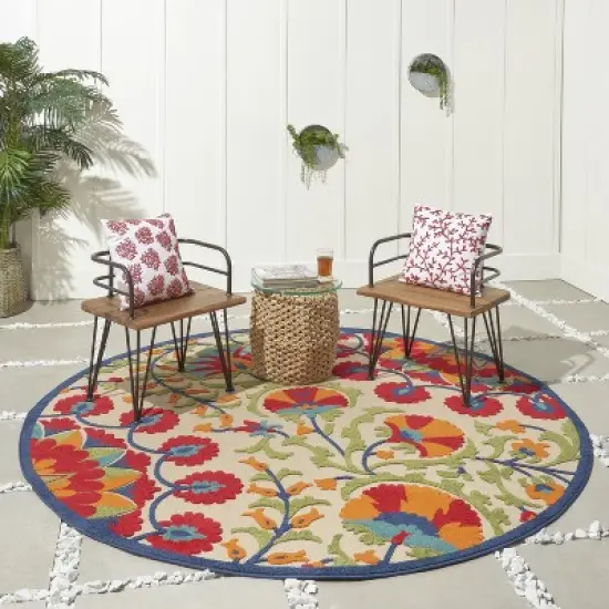 Nourison Aloha Transitional Floral Outdoor Rug image {11}