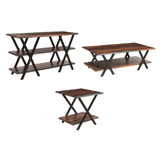 Sierra Ii Console Table with Black Legs Brown - Treasure Trove Accents image {4}