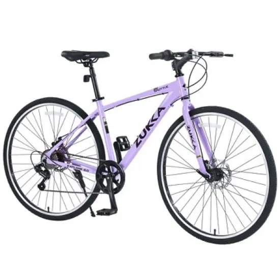 7 Speed Hybrid Bike Aluminum Alloy Frame Double Disc Brakes 700C Road Bike For Men Women's City Bicycle image {8}