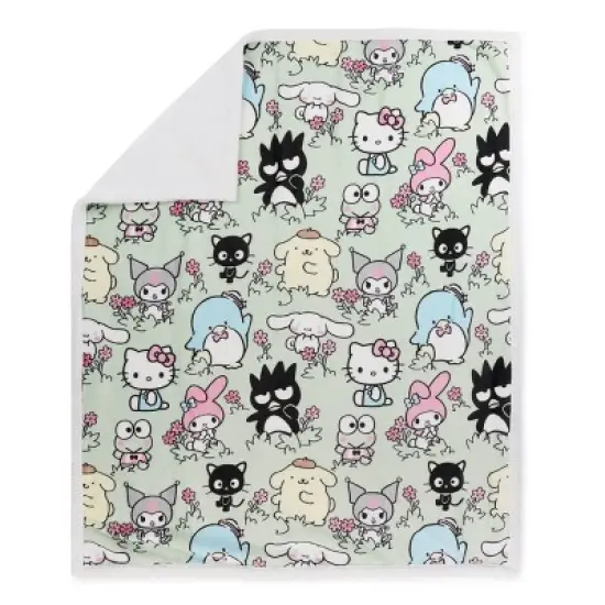 50"x60" Hello Kitty Faux Shearling Throw Blanket image {3}