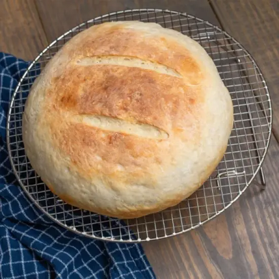 Unique Bargains Stainless Steel Round Cross Wire Barbecue Grill with Legs image {3}