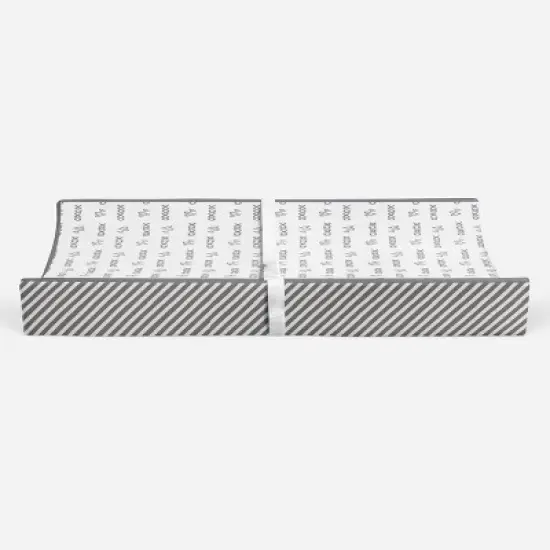 Bacati - Love Gray/White kisses n hugs Changing Pad Cover image {5}