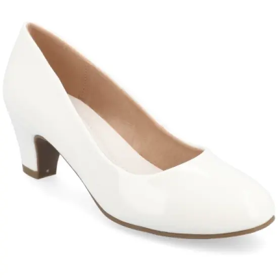 Journee Collection Womens Luu-m Comfort Insole Round Toe Low Block Heel Pumps image {18}