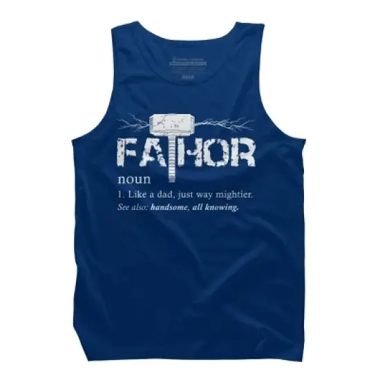 Men's Design By Humans Viking Mightier Hero Fa-Thor Dad By EijhaBuddha Tank Top image {6}