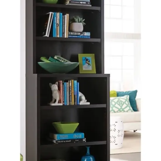 82" 6 Shelf Hutch Bookcase Black/Walnut - ClosetMaid image {2}