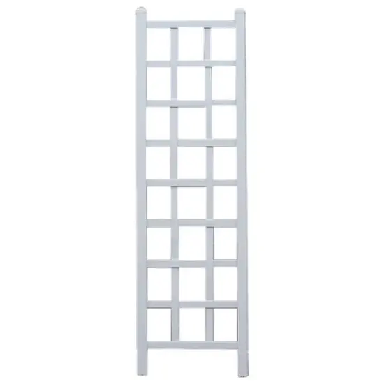 Dura-Trel Providence 22"x75" Indoor Outdoor Garden Trellis Plant Support for Vines & Climbing Plants, Flowers, & Vegetables with Ground Anchors, White image {3}