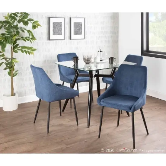 Set of 2 Diana Contemporary Dining Chairs Metal and Corduroy - LumiSource image {8}