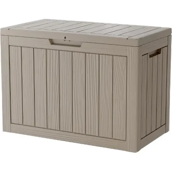 BI&SEA 45 Gallon lockable storage box, waterproof and UV resistant for outdoor mat storage, garden tools and swimming pool accessories storage image {8}