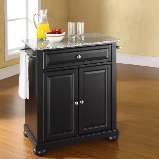 Alexandria Gray Granite Top Portable Kitchen Island/Cart - Crosley image {1}