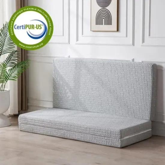 Wellos Non-Slip Firm Portable Tri Folding Gel Memory Foam Mattress 4" Foldable Mattress image {4}