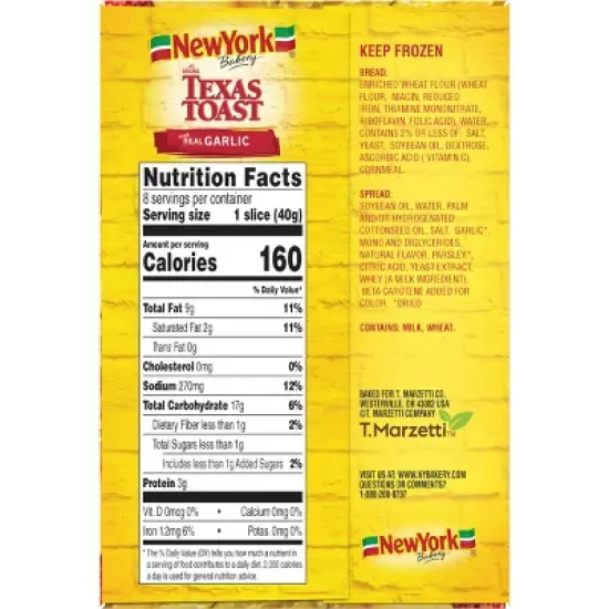 New York Bakery Frozen Garlic Texas Toast - 11.25oz image {5}