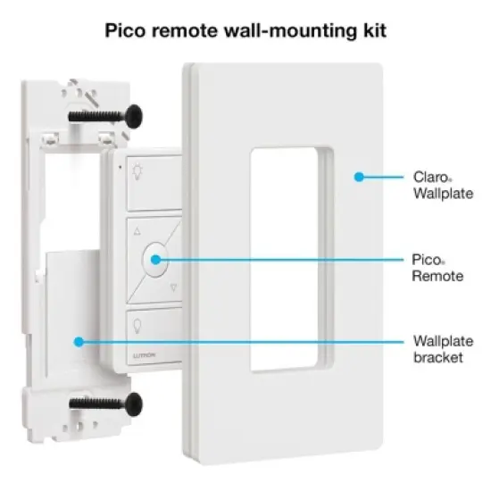 Lutron Cas&eacute;ta Wireless Pico Smart Remote Wall-Mounting Kit | PJ2-WALL-WH-L01 | White image {3}