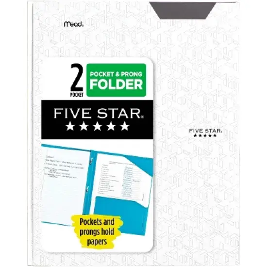 Five Star 2 Pocket Plastic Folder with Prongs image {15}