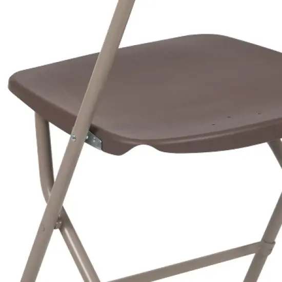 Emma and Oliver Set of 2 Stackable Folding Plastic Chairs - 650 LB Weight Capacity image {9}