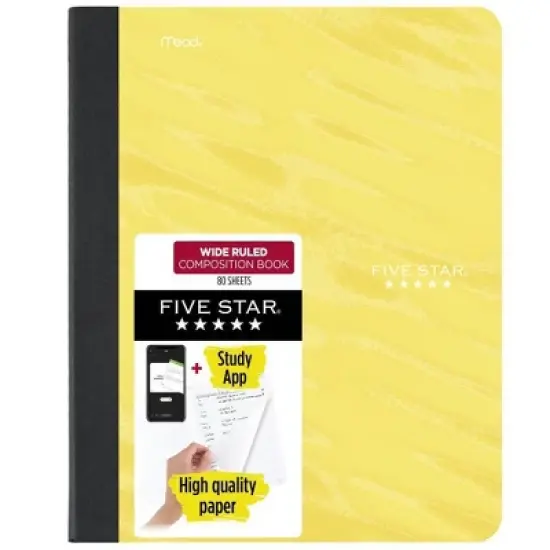 Five Star Active Comp Book Yellow Wide Ruled 80ct image {5}