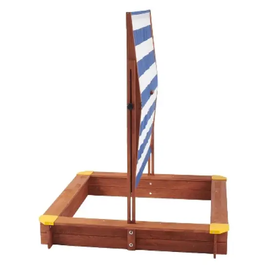 KTMBDW Wooden Sandbox with Lid, Kids Sandbox with Canopy Outdoor, Sandboxes with Covers Foldable Bench Seats for Backyard, Gift for Ages 2-8 image {7}