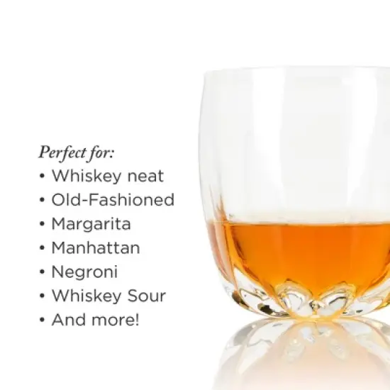 Viski Cactus Crystal Tumblers Set of 2, Lead-Free Premium Crystal Clear Glass, Stylish Lowball Cocktail Glasses, Cocktail Glass Gift Set, 11 oz image {8}