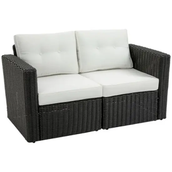 Resenkos 2 Pieces Patio Wicker Corner Sofa Set, Outdoor Sectional Furniture, image {12}