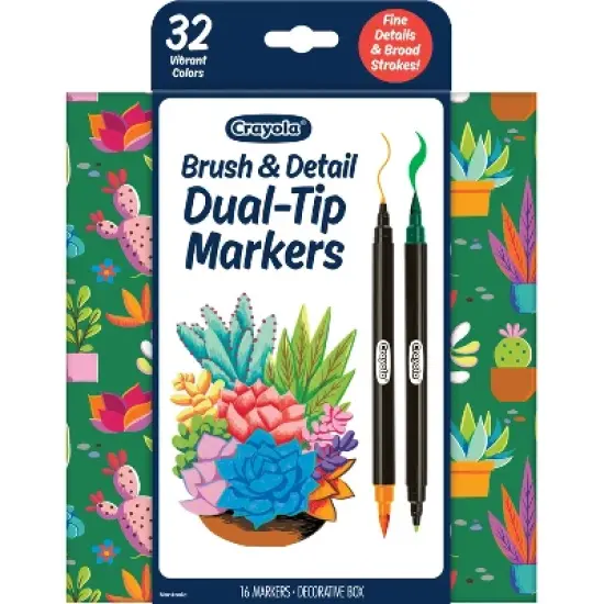 Crayola 16pk 32ct Brush and Detail Dual Tip Markers image {6}