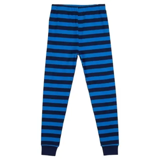 Dinosaur Character Blue And Black Stripe Youth Long Sleeve Pajama Set image {2}