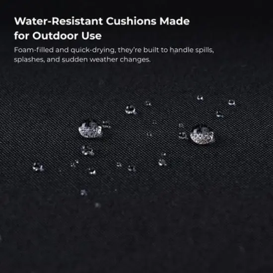 Aukfa Modern Weave 4-Piece Outdoor Patio Conversation Set with Cushions and Wood-Top Coffee Table - Noir Garden Sofa & Chair Set image {7}