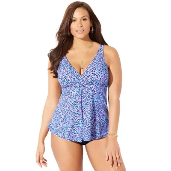 Swimsuits for All Women&rsquo;s Plus Size V-Neck Twist Tankini Top image {11}