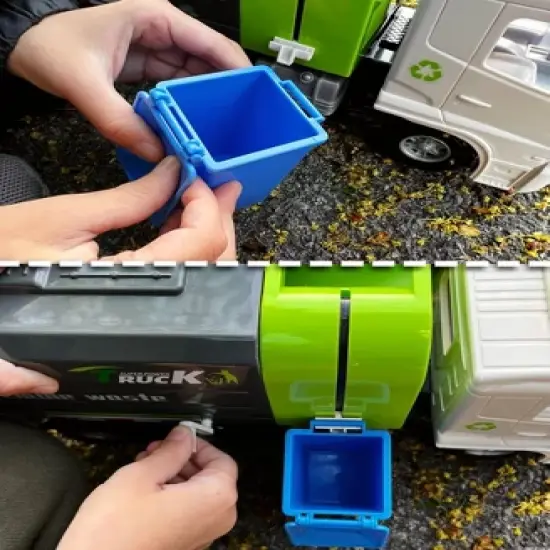 Big Daddy - Green City Sanitation Truck - DUO Trash & Recycling Cans with Lifting & Dumping Action image {7}