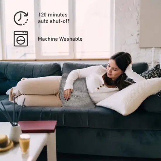 Home Comfort Bundle &ndash; Pursonic 3-Setting Electric Heating Pad & Compact, Collapsible Footbath Spa Massager image {1}