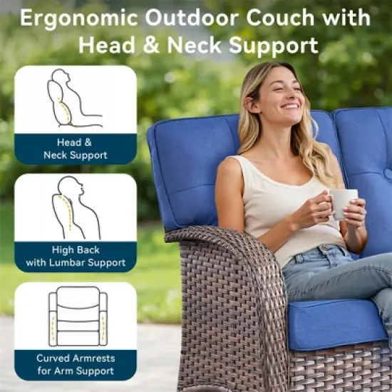 10 Pieces Gymojoy Sofa Chairs Ottoman with Swivel Chairs image {9}