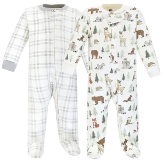 Hudson Baby Infant Boy Premium Quilted Zipper Sleep and Play, Forest Animals image {4}